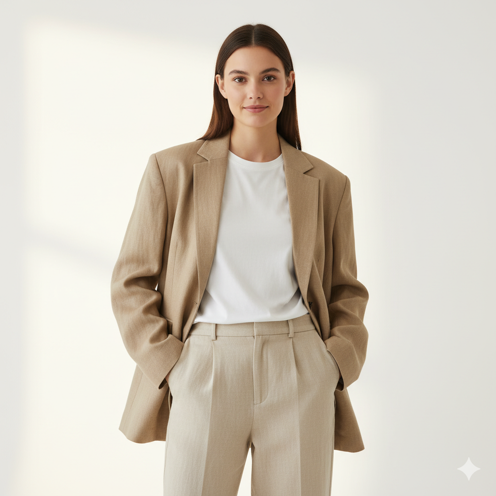 Oversized linen blazer product photo